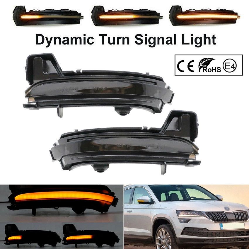 LED BOCNI DYNAMIC MIGAVCI U RETROVIZORU, TIPSKI - SKODA - SMOKE LENS 170901 Beograd Zemun